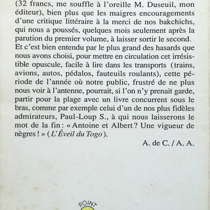 Pas mal pour un lundi - Antoine de Caunes Albert Algoud - Livre
