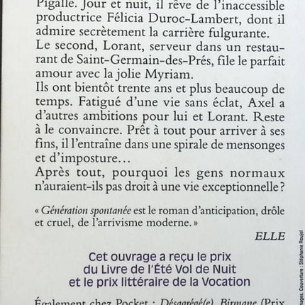 Génération spontanée - Christophe Ono-dit-Biot - Livre
