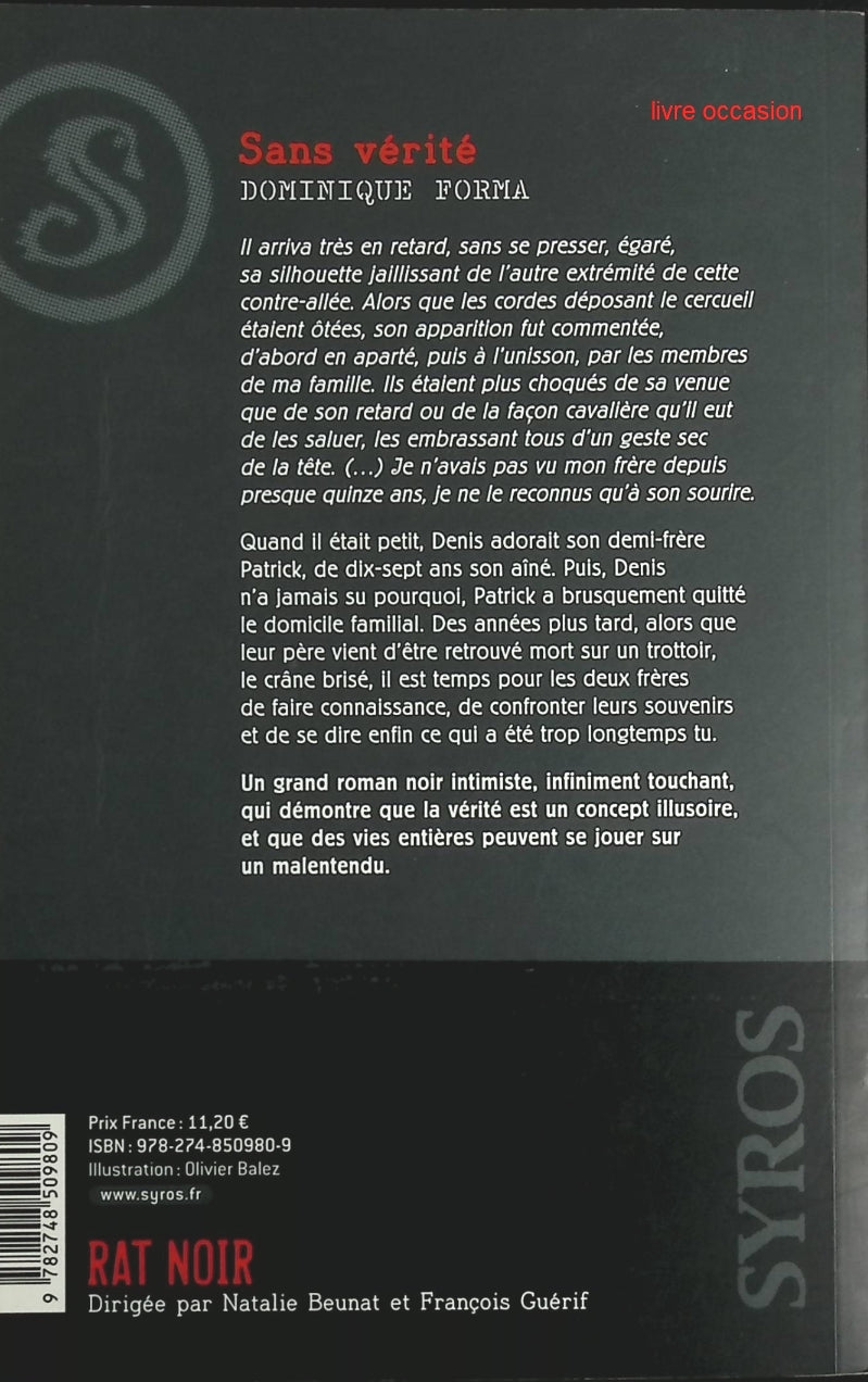 Sans vérité - Dominique Forma - Livre