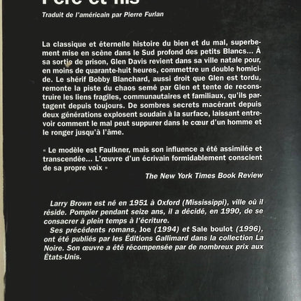 Père et fils roman - Larry Brown - Livre