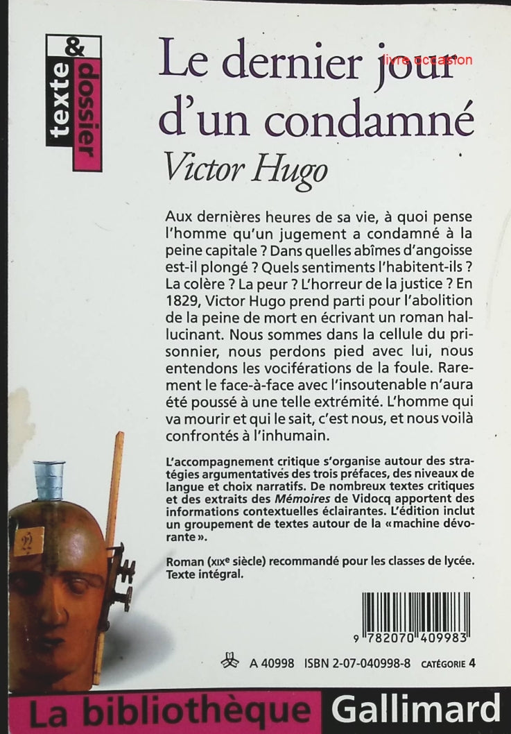 Le Dernier Jour d'un condamné - Victor Hugo - Livre