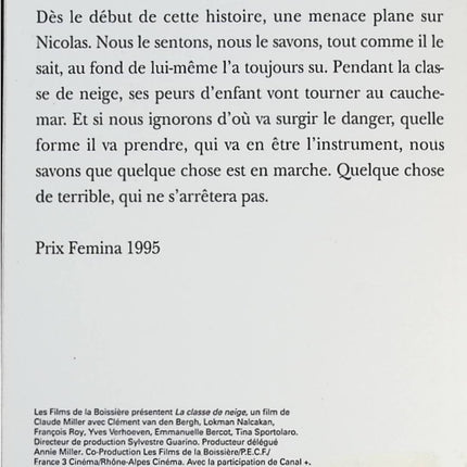 La Classe de neige - Emmanuel Carrère - livre