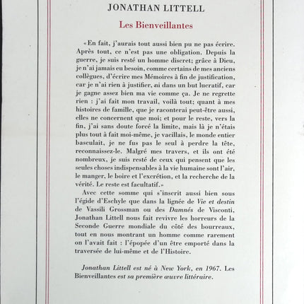 Les Bienveillantes - Jonathan Littell - livre