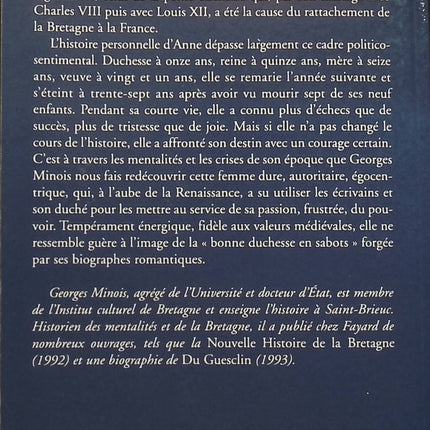 Anne de Bretagne - Georges Minois - livre