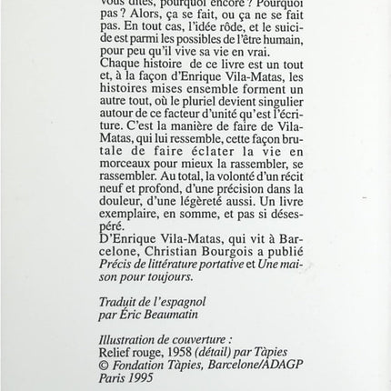 Suicides exemplaires - Enrique Vila-Matas - Livre