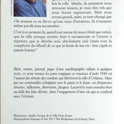 Un jardin pour mémoire - Jacques Lacarrière - Livre