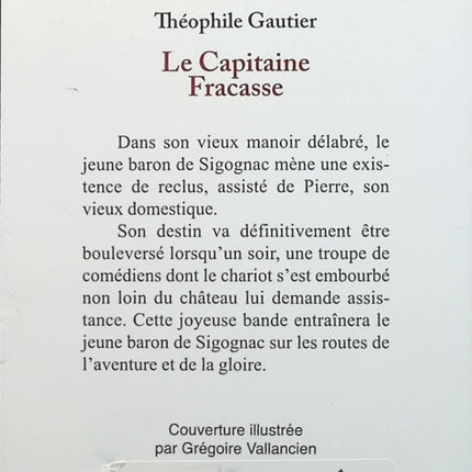 Le Capitaine Fracasse - Théophile Gautier - livre