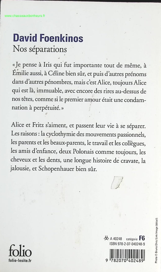 Nos Séparations - David Foenkinos - livre