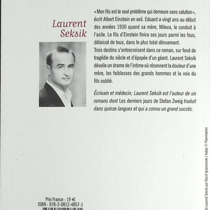 Le Cas Eduard Einstein - Laurent Seksik - livre