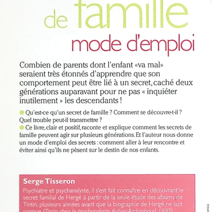 Secrets de famille - Mode d'emploi - Serge Tisseron - livre