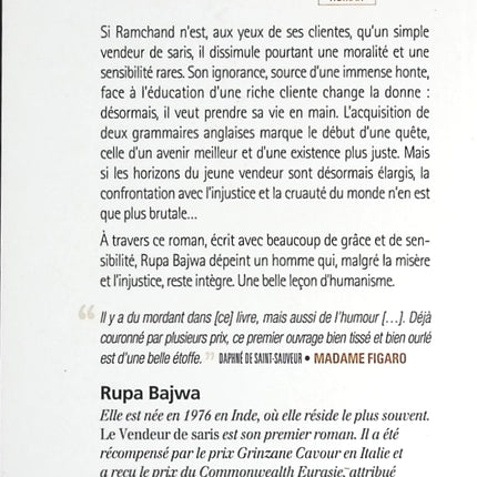 Le vendeur de saris - Rupa Bajwa - livre