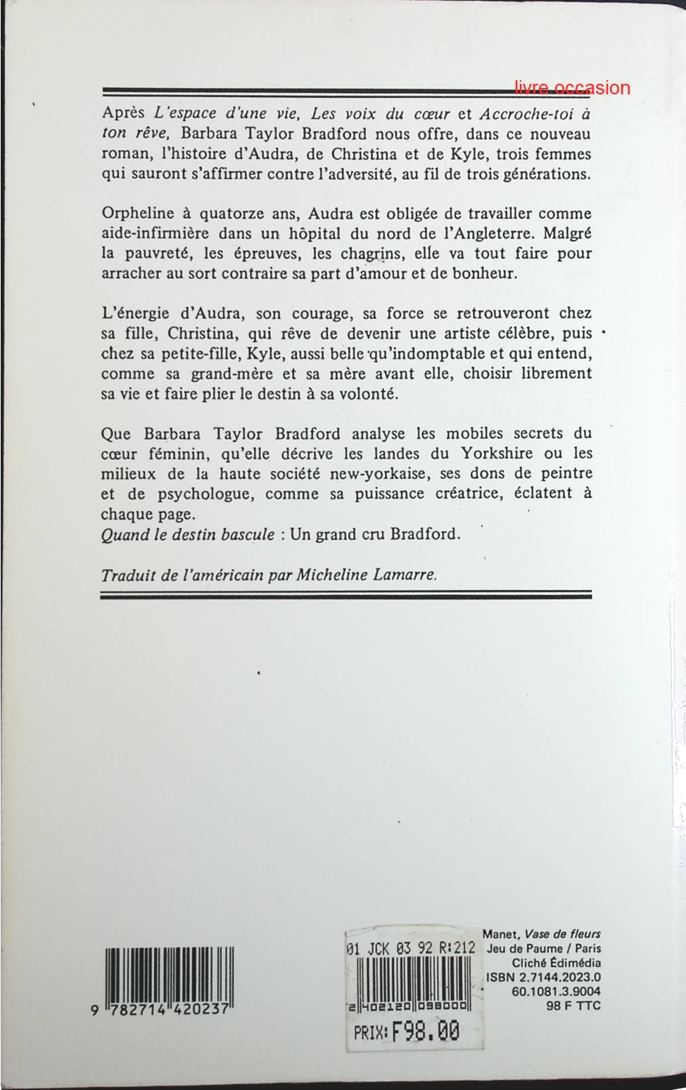 Quand le destin bascule - Barbara Taylor Bradford - Livre