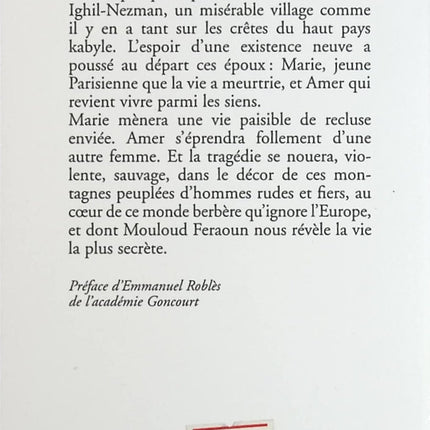 La Terre et le sang - Mouloud Feraoun - Livre