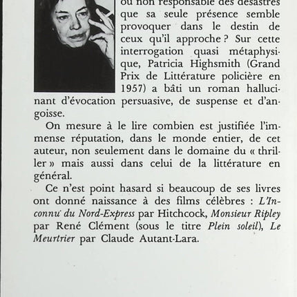 Le cri du hibou - Patricia Highsmith - Livre