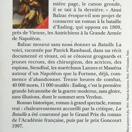 La bataille - Patrick Rambaud - Livre