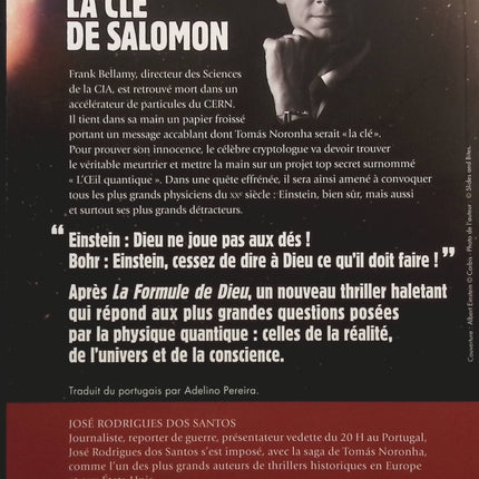La clé de Salomon – José Rodrigues dos Santos – Thriller ésotérique et mystère scientifique – Roman suspense – Occasion - livre