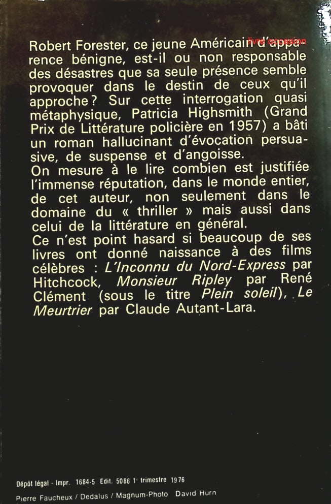 Le cri du hibou - Patricia Highsmith - Livre