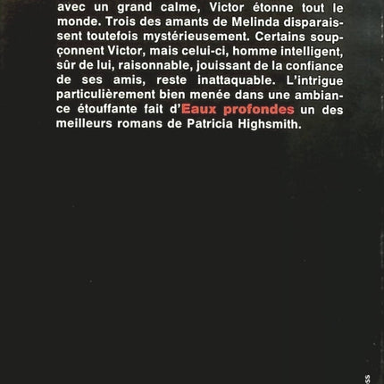 Eaux profondes - Patricia Highsmith - Livre