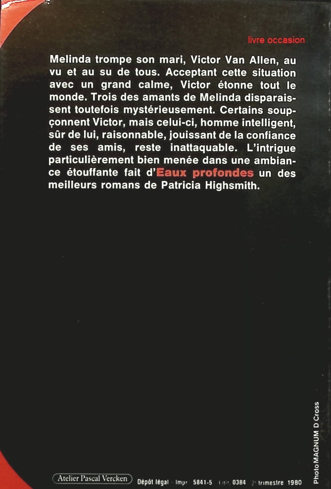 Eaux profondes - Patricia Highsmith - Livre