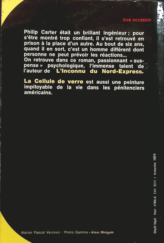 La cellule de verre - Patricia Highsmith - Livre