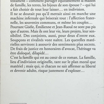 L'indivision - Madeleine Chapsal - Livre