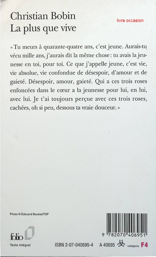 La plus que vive - Christian Bobin - Livre