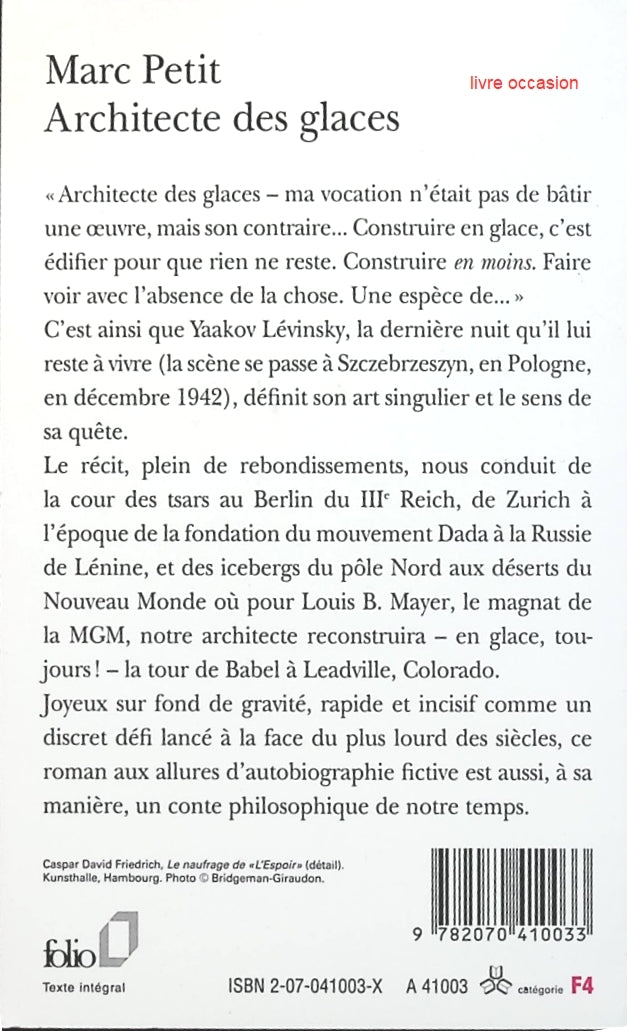 Architecte des glaces - Marc Petit - Livre