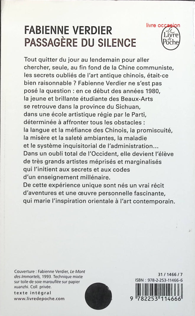 Passagère du silence - Fabienne Verdier - Livre