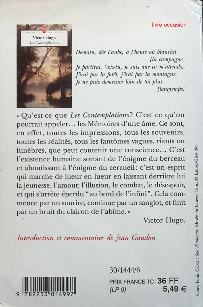 Les Contemplations - Victor Hugo - Livre