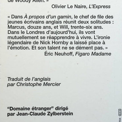À propos d'un gamin - Nick Hornby - Livre