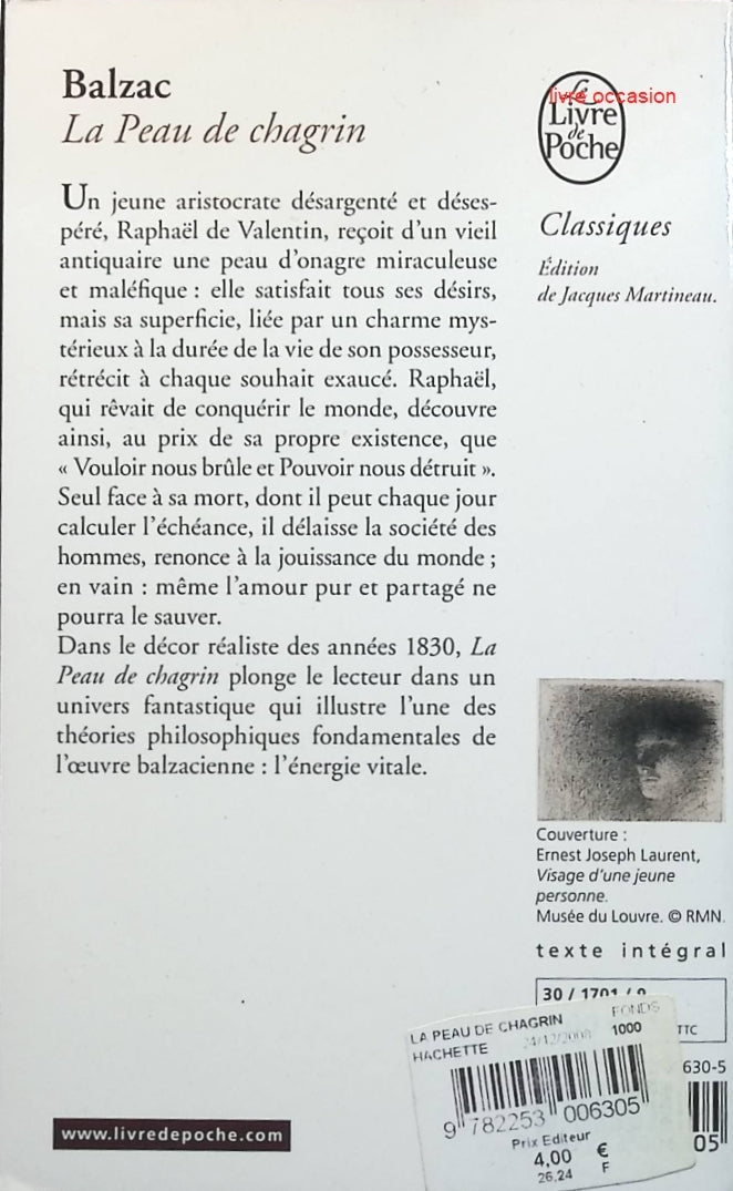 La Peau de chagrin - Honoré de Balzac - Livre
