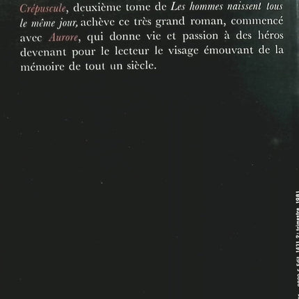 Les hommes naissent tous le même jour, tome 2 : Crépuscule - Max Gallo - Livre