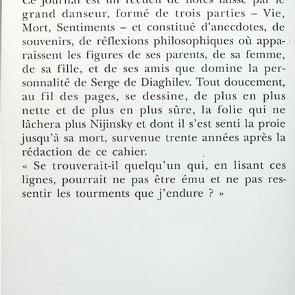 Journal de Nijinsky - Vaslav Nijinski - Livre