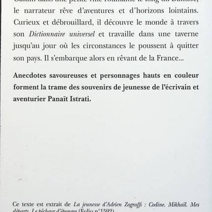 Mes départs - Panaït Istrati - Livre