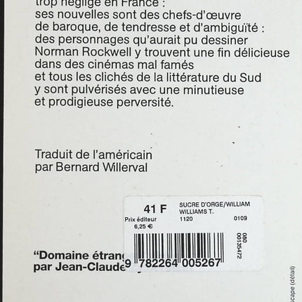 Sucre d'orge - Tennessee Williams - Livre