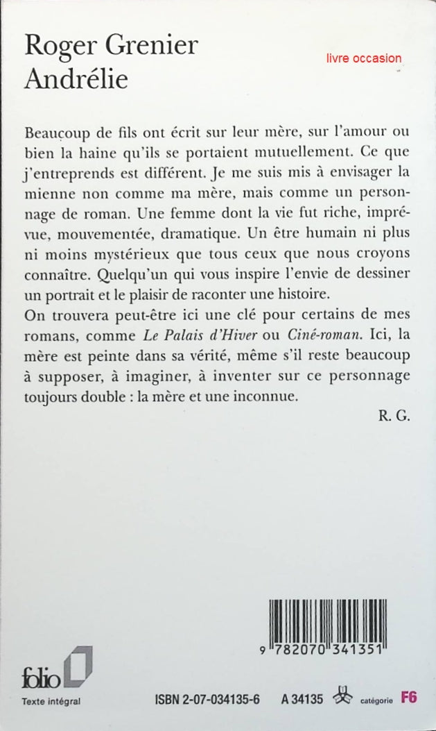 Andrélie - Roger Grenier - Livre