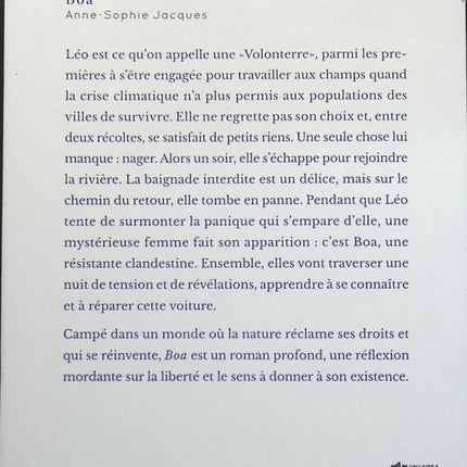 Boa - Anne-Sophie Jacques - Livre