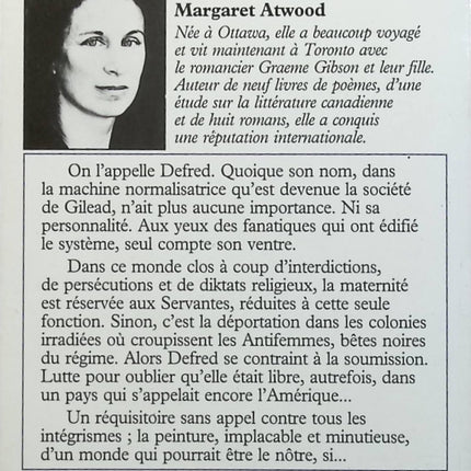 La servante écarlate - Margaret Atwood - livre