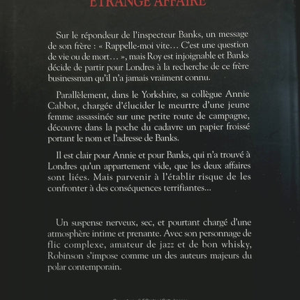 Étrange affaire - Peter Robinson - Livre
