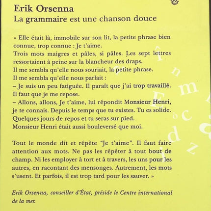 La Grammaire est une chanson douce - Erik Orsenna - livre