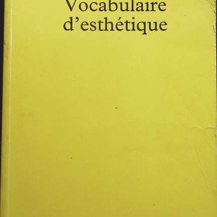 Vocabulaire d'esthétique - Etienne Souriau - Livre