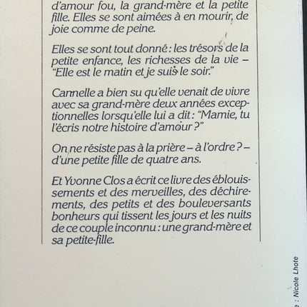 Dis, mamie, tu l'écris notre histoire d'amour - Yvonne Clos - Livre