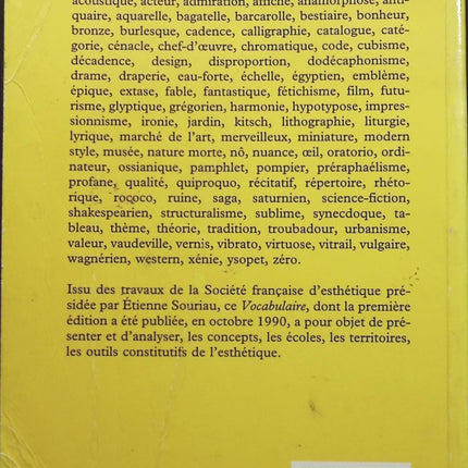 Vocabulaire d'esthétique - Etienne Souriau - Livre