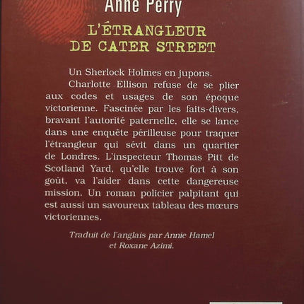 L'étrangleur de Cater Street - Anne Perry - livre