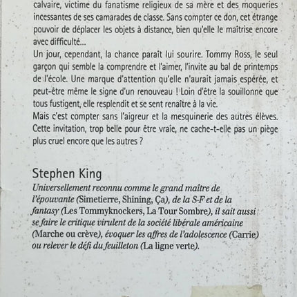 Carrie - Stephen King - livre