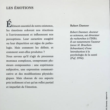 Les émotions - Robert Dantzer - livre