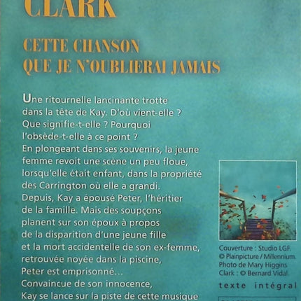Cette chanson que je n'oublierai jamais - Mary Higgins Clark - livre