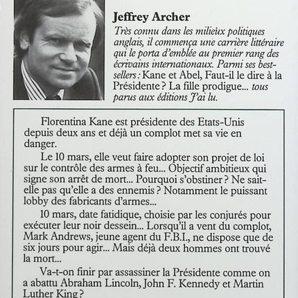 Faut-il le dire à la Présidente ? - Jeffrey Archer - livre