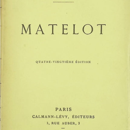 Matelot - Pierre Loti - livre