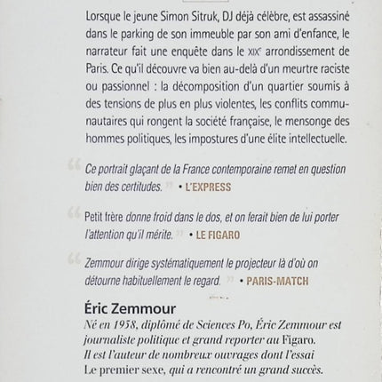 Petit frère - Eric Zemmour - Livre